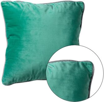 Dutch Decor FINN - Kussenhoes 45x45 cm - velvet - effen kleur - met glitterbies - Spearmint - groen