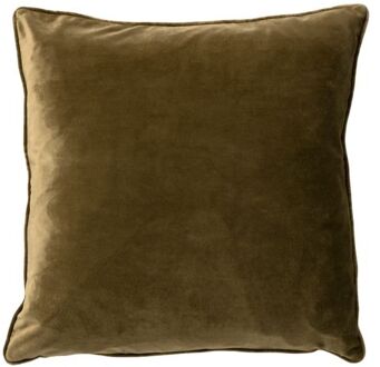 Dutch Decor FINN - Kussenhoes 45x45 cm - velvet - effen kleur - Military Olive - groen