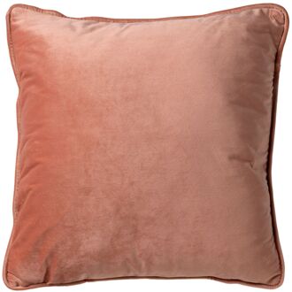 Dutch Decor FINN - Kussenhoes 45x45 cm - velvet - effen kleur - Muted Clay - roze