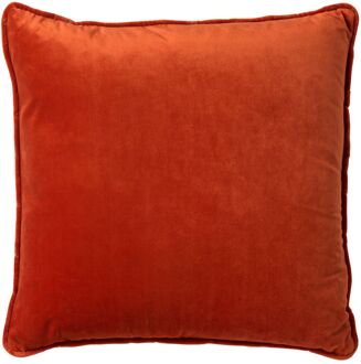 Dutch Decor FINN - Kussenhoes 45x45 cm - velvet - effen kleur - Potters Clay - oranje