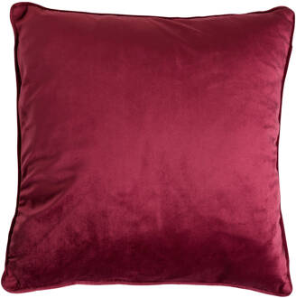 Dutch Decor FINN - Kussenhoes 45x45 cm - velvet - effen kleur - Red Plum - donkerroze Rood