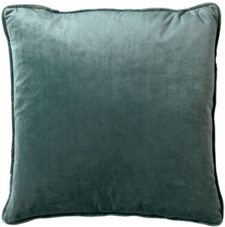 Dutch Decor FINN - Kussenhoes 45x45 cm - velvet - effen kleur - Sagebrush Green - groen