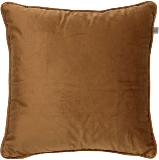 Dutch Decor FINN - Kussenhoes 45x45 cm - velvet - effen kleur - Tobacco Brown - bruin