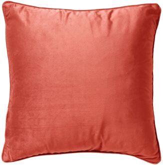 Dutch Decor FINN - Kussenhoes 60x60 cm - velvet - effen kleur - Coral - koraalroze Rood