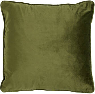 Dutch Decor Finn - Sierkussen Velvet 45x45 Cm Chive - Groen - Groen