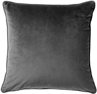 Dutch Decor Finn - Sierkussen Velvet Charcoal Gray 60x60 Cm - Grijs