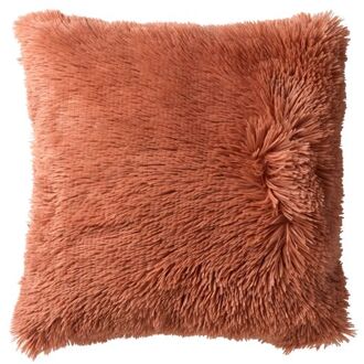 Dutch Decor FLUFFY - Kussenhoes 45x45 cm - superzacht - effen kleur - Muted Clay - roze