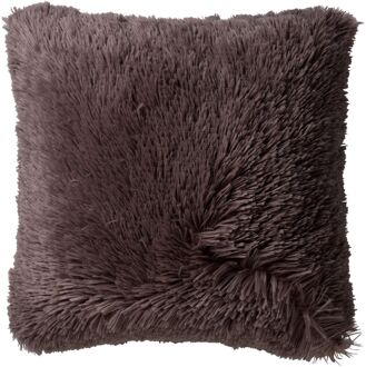 Dutch Decor FLUFFY - Kussenhoes 60x60 cm - superzacht - XL kussensloop - Driftwood - taupe Bruin