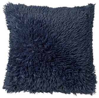 Dutch Decor FLUFFY - Kussenhoes 60x60 cm - superzacht - XL kussensloop - Insignia Blue - donkerblauw