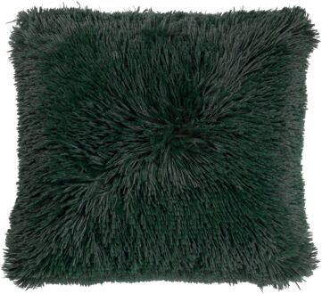 Dutch Decor FLUFFY - Kussenhoes 60x60 cm - superzacht - XL kussensloop - Mountain View - donkergroen