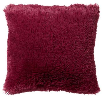 Dutch Decor FLUFFY - Kussenhoes 60x60 cm - superzacht - XL kussensloop - Red Plum - donkerroze Rood