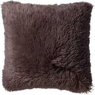 Dutch Decor Fluffy - Kussenhoes Unikleur Taupe 45x45 Cm