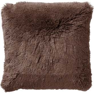 Dutch Decor FLUFFY - Sierkussen 45x45 cm - superzacht - effen kleur - Chocolate Martini - donkerbruin