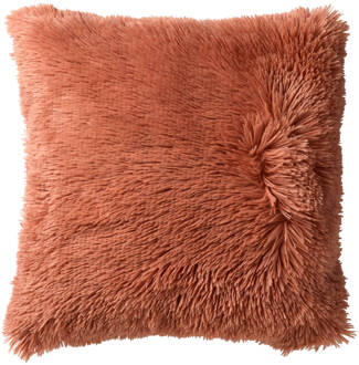 Dutch Decor Fluffy - Sierkussen Unikleur Muted Clay 45x45 Cm - Roze - Roze