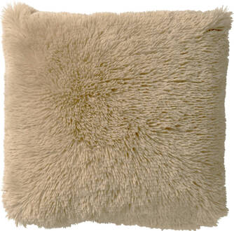 Dutch Decor Fluffy - Sierkussen Unikleur Pumice Stone 60x60 Cm - Beige