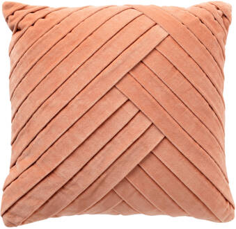 Dutch Decor GIDI - Sierkussen velvet Muted Clay 45x45 cm - roze