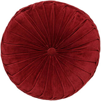 Dutch Decor KAJA - Sierkussen rond velvet 40 cm - Merlot - rood