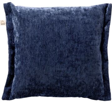 Dutch Decor LEWIS - Sierkussen 45x45 cm - fluweel - met sierrand - I Blauw