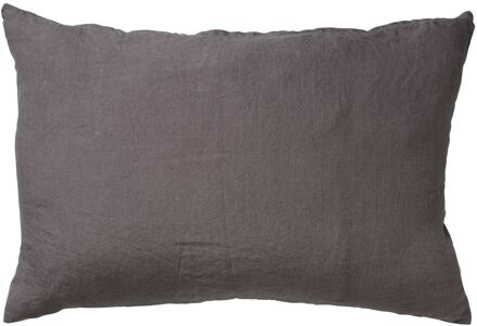 Dutch Decor LINN - Kussenhoes 40x60 cm - 100% linnen - Charcoal Gray - antraciet Grijs