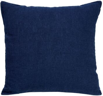 Dutch Decor LINN - Kussenhoes 45x45 cm - 100% linnen - effen kleur - Insignia Blue - donkerblauw