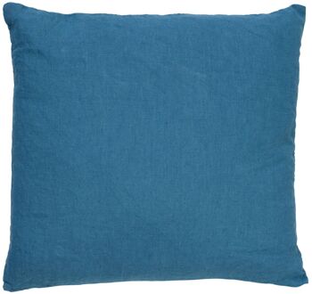 Dutch Decor LINN - Kussenhoes 45x45 cm - 100% linnen - effen kleur - Provincial Blue - lichtblauw