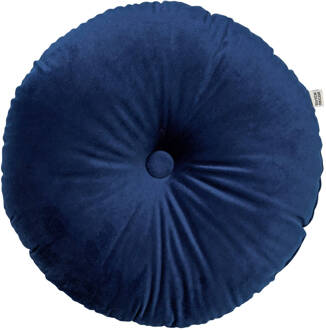 Dutch Decor OLLY - Sierkussen rond velvet 40 cm - Insignia Blue - donkerblauw