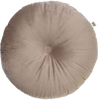 Dutch Decor Olly - Sierkussen Rond Velvet 40 Cm - Pumice Stone - Beige