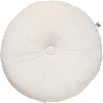 Dutch Decor OLLY - Sierkussen rond velvet 40 cm - Snow White - wit