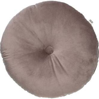 Dutch Decor OLLY - Sierkussen rond velvet Ø40 cm - Driftwood - taupe