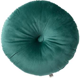 Dutch Decor OLLY - Sierkussen rond velvet Ø40 cm - Sagebrush Green - groen