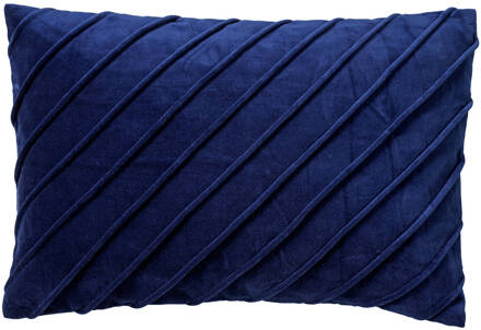 Dutch Decor Paco - Kussenhoes Velvet 40x60 Cm Insignia Blue - Blauw - Blauw