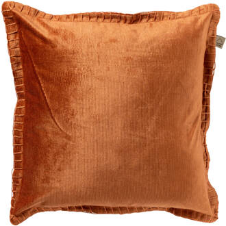 Dutch Decor Rebel - Sierkussen Velvet 30x50 Cm Potters Clay - Oranje