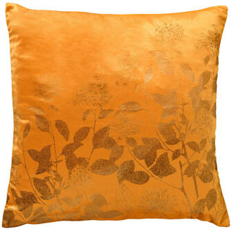 Dutch Decor Rosalie - Sierkussen Met Bloemenpatroon 45x45 Cm Golden Glow - Velvet - Geel - Geel