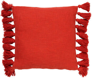 Dutch Decor Ruby - Kussenhoes Van Katoen Aurora Red 45x45 Cm - Rood - Rood