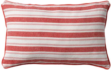 Dutch Decor STRIPES - Kussenhoes katoen 30x50 cm - Aurora Red - rood - streepjes