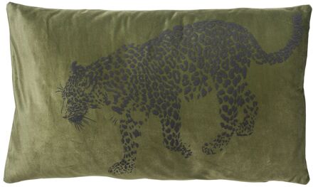 Dutch Decor SULA - Sierkussen met dierenprint 30x50 cm Chive - groen