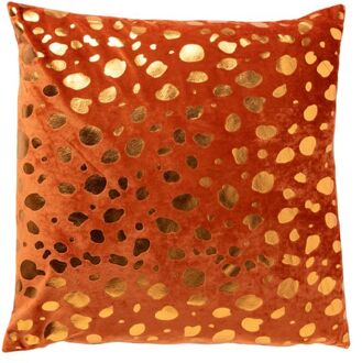 Dutch Decor TINO - Kussenhoes velvet 45x45 cm Potters Clay - oranje