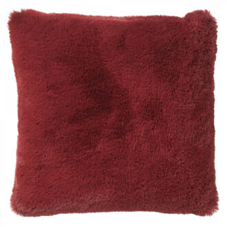 Dutch Decor Zaya - Kussenhoes Unikleur Merlot 45x45 Cm - Rood - Rood