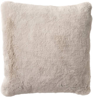 Dutch Decor ZAYA - Sierkussen 45x45 cm - bontlook - effen kleur - Pumice Stone - beige