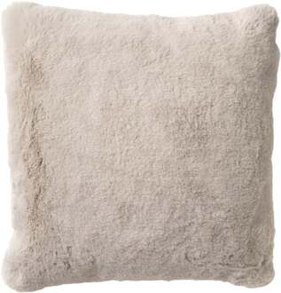 Dutch Decor ZAYA - Sierkussen 45x45 cm - bontlook - effen kleur - Pumice Stone - beige