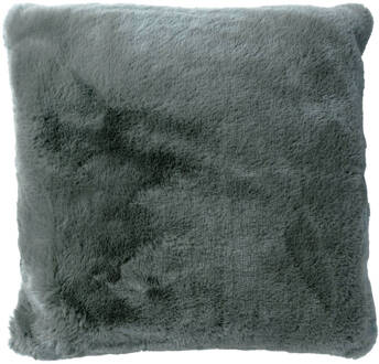 Dutch Decor Zaya - Sierkussen Unikleur Charcoal Grey 45x45 Cm - Grijs