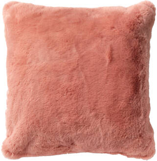 Dutch Decor Zaya - Sierkussen Unikleur Muted Clay 45x45 Cm - Roze