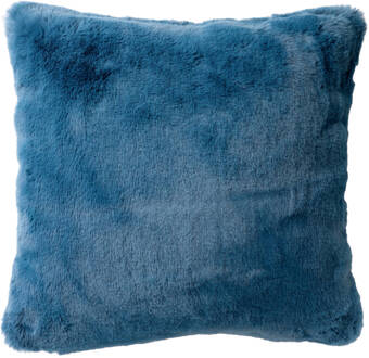 Dutch Decor Zaya - Sierkussen Unikleur Provincial Blue 45x45 Cm - Blauw