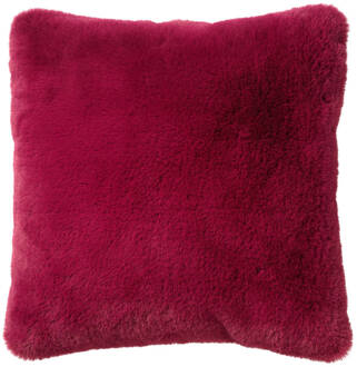 Dutch Decor Zaya - Sierkussen Unikleur Red Plum 45x45 Cm - Rood