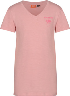 Dutch Dream Denim Meisjes t-shirt logo - THAMANI - Roze - Maat 110