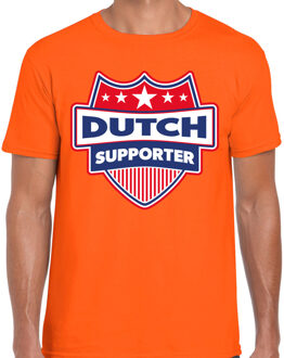 Dutch supporter schild t-shirt oranje voor heren - Nederland landen t-shirt / kleding - EK / WK / Olympische spelen outfit XL