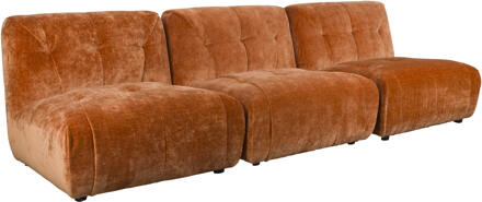 Dutchbone 3-zits Bank 'Giada' Modulair, Velvet, kleur Terra