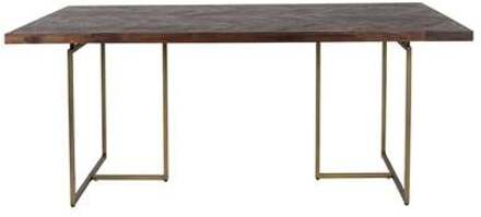 Dutchbone Class Eettafel Visgraat - 180 x 90 cm - Bruin Bruin, Goud