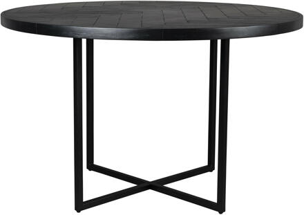 Dutchbone Class Eettafel Visgraat - Ø 120 cm - Zwart