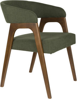 Dutchbone Eetkamerstoel 'Adamello' Essenfineer en stof, kleur Groen